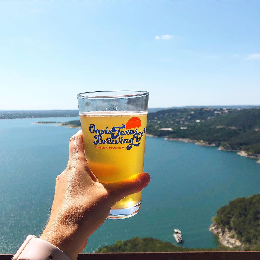 oasis brewing with beautiful view of lake