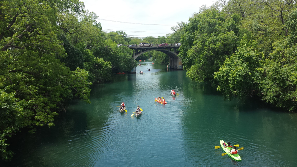 lady bird lake with kayakers